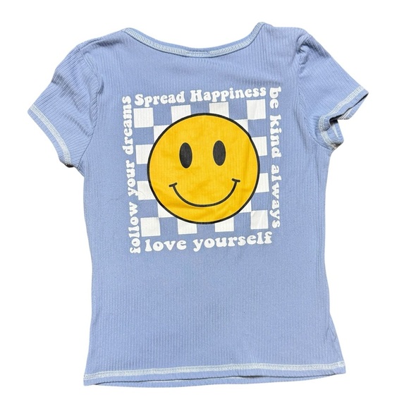 Lily Bleu Girls Smiley Face Tee Blue Size 7/8 - Picture 7 of 8